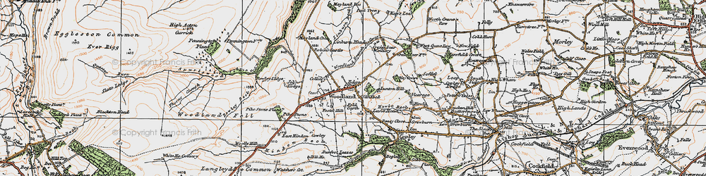 Old map of Woodland in 1925