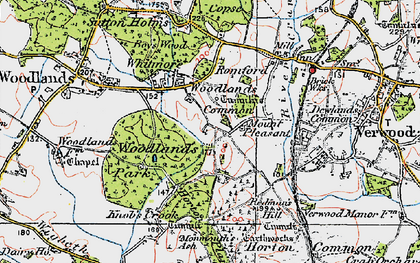 Old map of Woodlands Common in 1919
