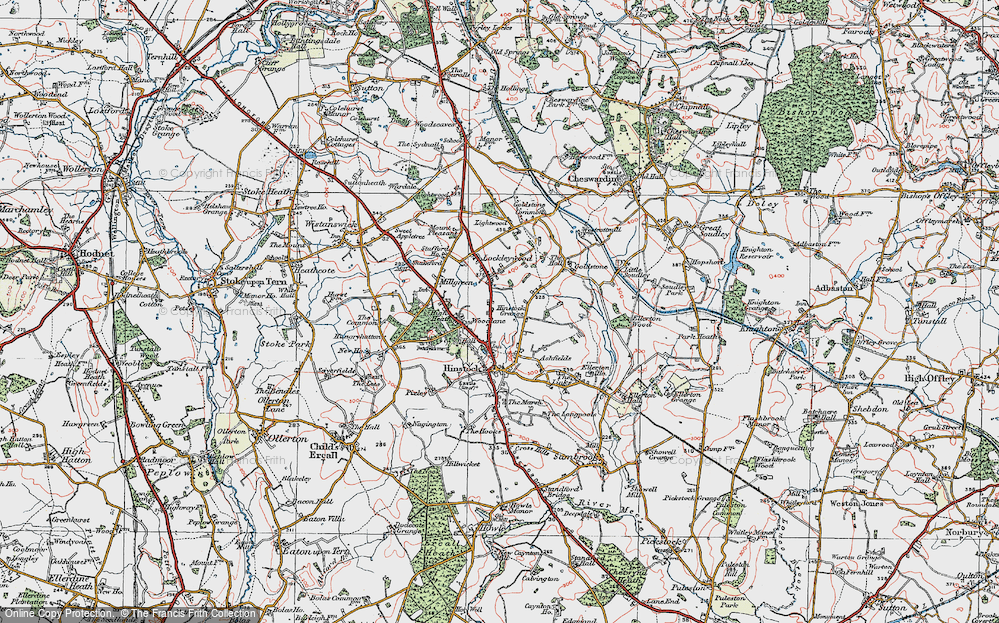 Old Map of Woodlane, 1921 in 1921