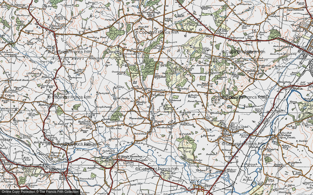 Old Map of Woodlane, 1921 in 1921