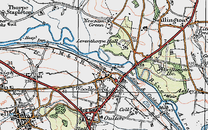 Old map of Woodlesford in 1925