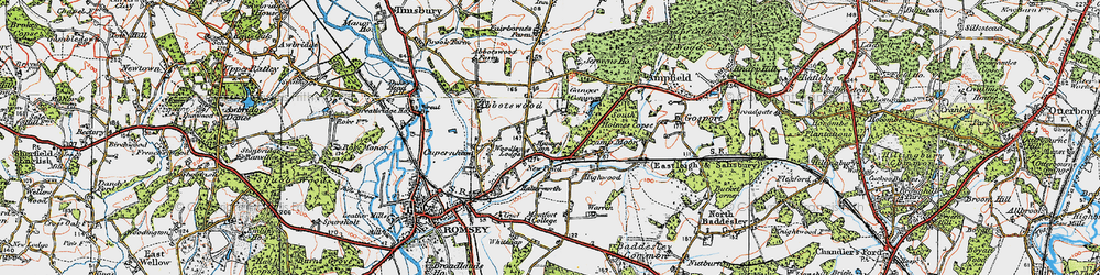 Old map of Woodley in 1919