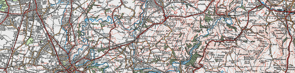 Old map of Woodley in 1923