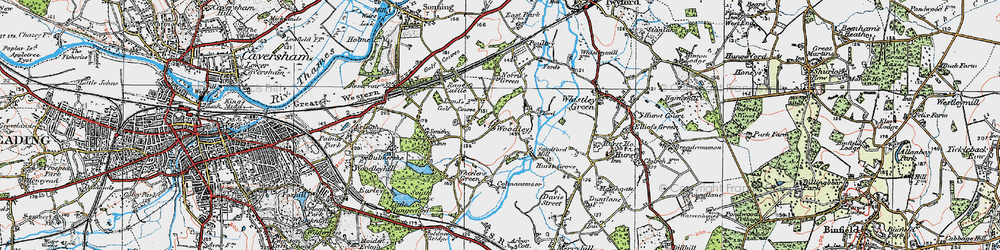 Old map of Woodley Green in 1919