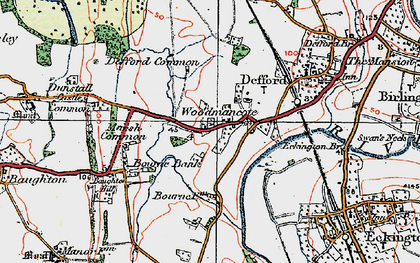 Old map of Bourne Bank in 1919