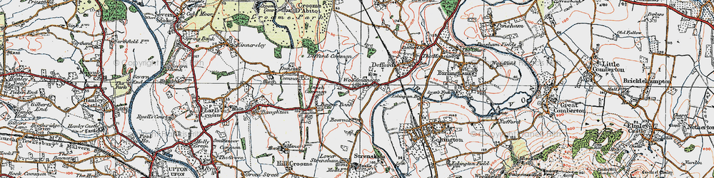 Old map of Bourne Bank in 1919