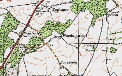 Old map of Becket's Down in 1919