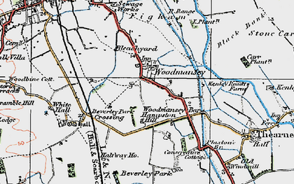 Old map of Woodmansey in 1924