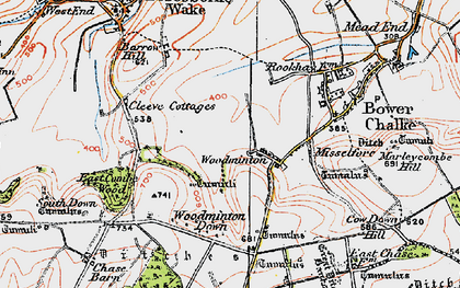Old map of Woodminton in 1919