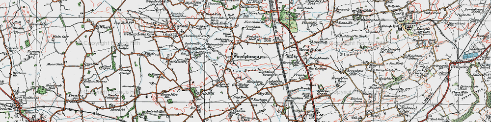 Old map of Woodplumpton Brook in 1924