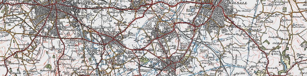 Old map of Woods Bank in 1921