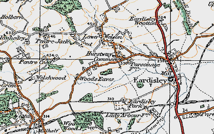 Old map of Woods Eaves in 1919