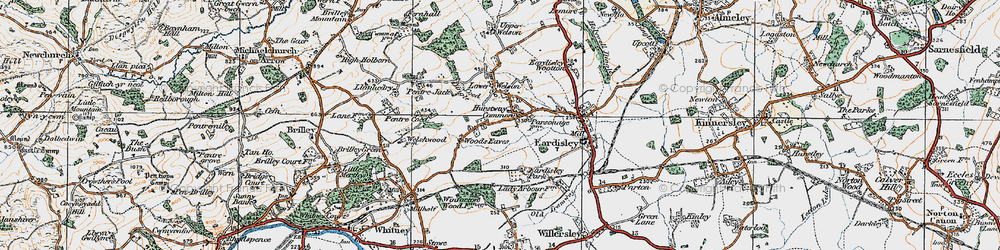 Old map of Woods Eaves in 1919