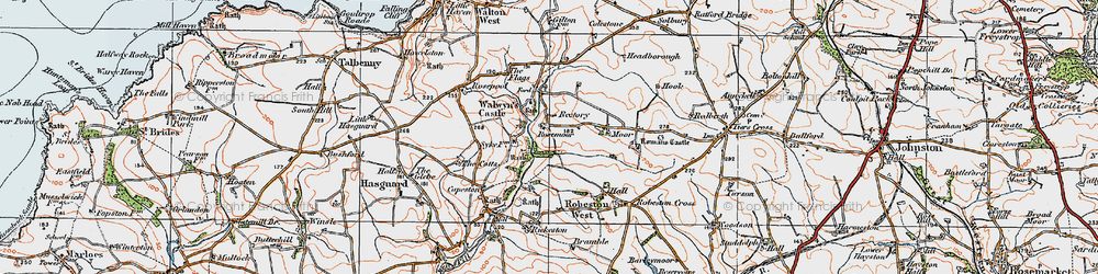 Old map of Rickeston in 1922