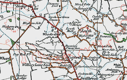 Old map of Woodsfold in 1924