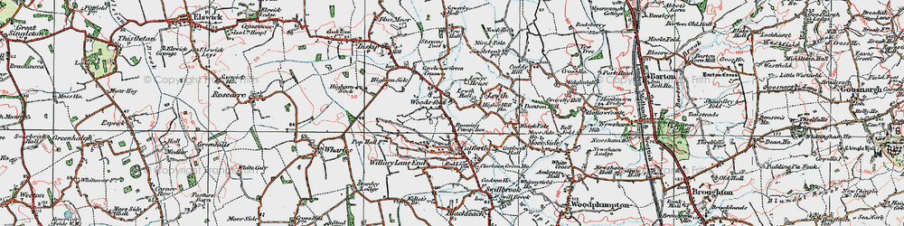 Old map of Woodsfold in 1924