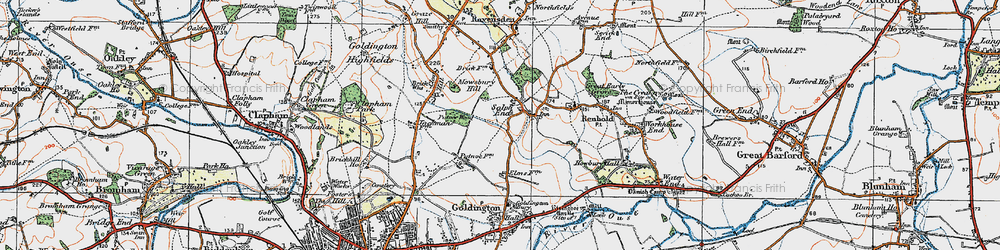 Old map of Woodside in 1919