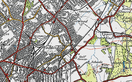 Old map of Woodside in 1920