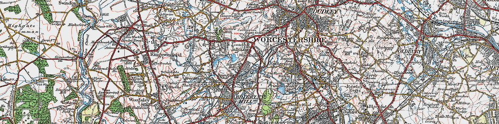 Old map of Woodside in 1921