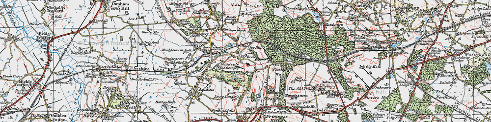 Old map of Yeld, The in 1923