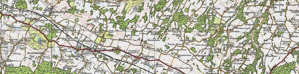 Old map of Woodside Green in 1921