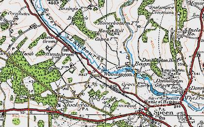 Old map of Woodspeen in 1919