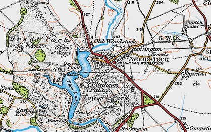 Old map of Blenheim Palace in 1919