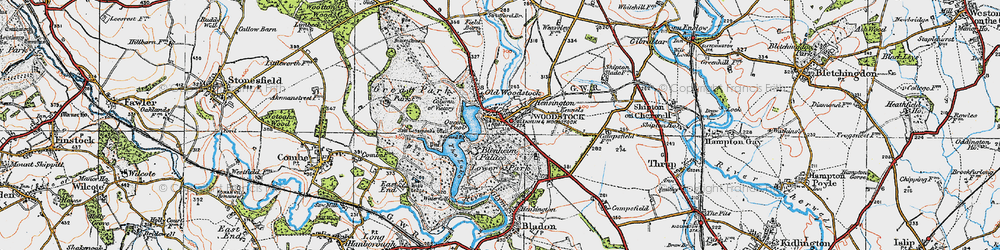 Old map of Blenheim Palace in 1919