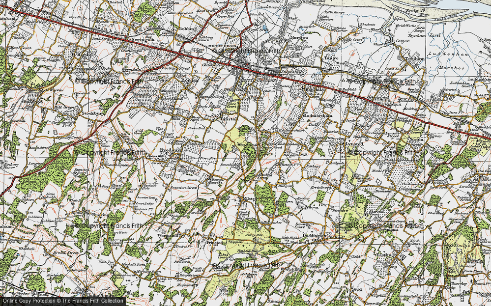 Old Map of Historic Map covering Broadoak in 1921