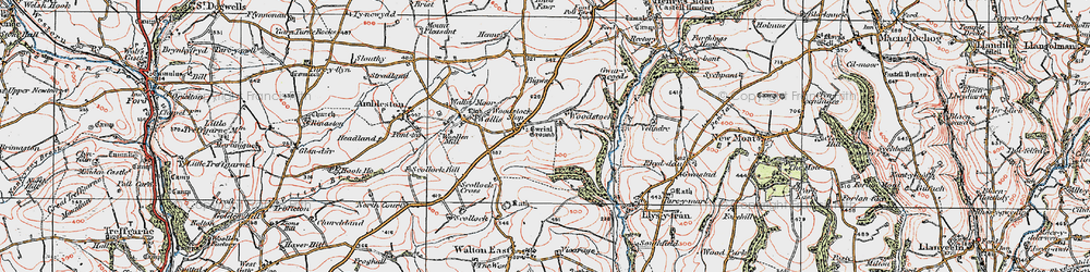 Old map of Bigws in 1922
