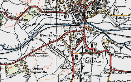 Old map of Woodston in 1922