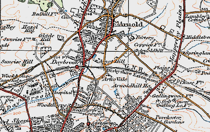 Old map of Woodthorpe in 1921