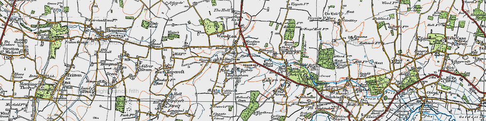 Old map of Woodton in 1921