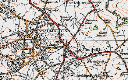 Old map of Woodville in 1921