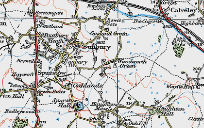 Old map of Woodworth Green in 1923