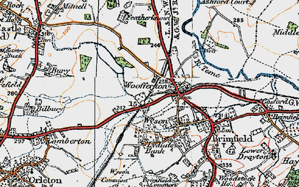 Old map of Woofferton in 1920