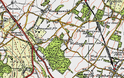 Old map of Woolage Green in 1920