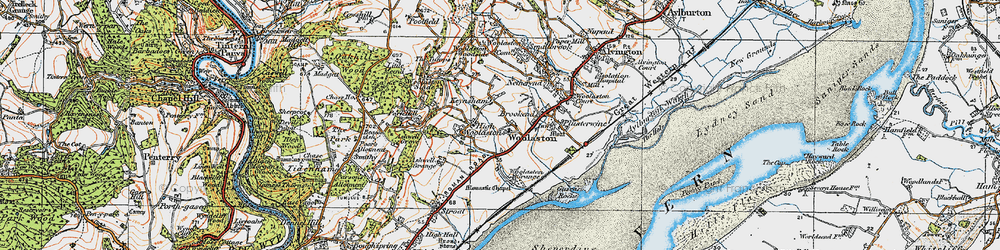 Old map of Woolaston Grange in 1919