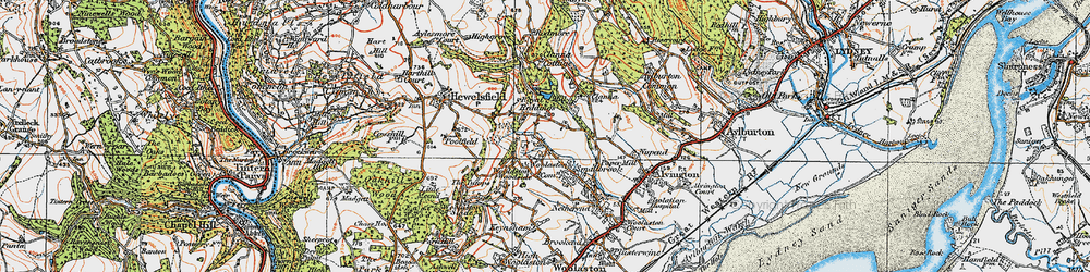 Old map of Woolaston Common in 1919