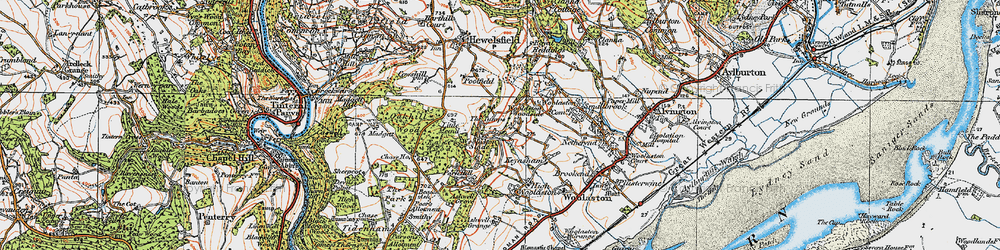 Old map of Woolaston Woodside in 1919