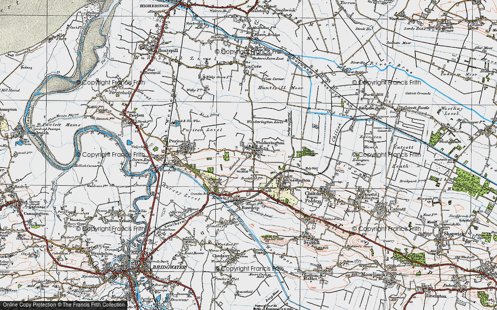 Old Map of Woolavington, 1919 in 1919