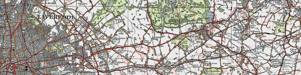 Old map of Woolfall Heath in 1923