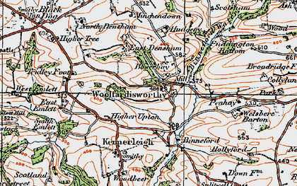Old map of Woolfardisworthy in 1919