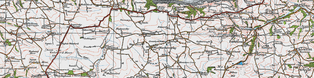 Old map of Woolfardisworthy in 1919