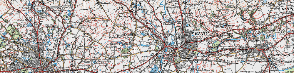 Old map of Woolfold in 1924