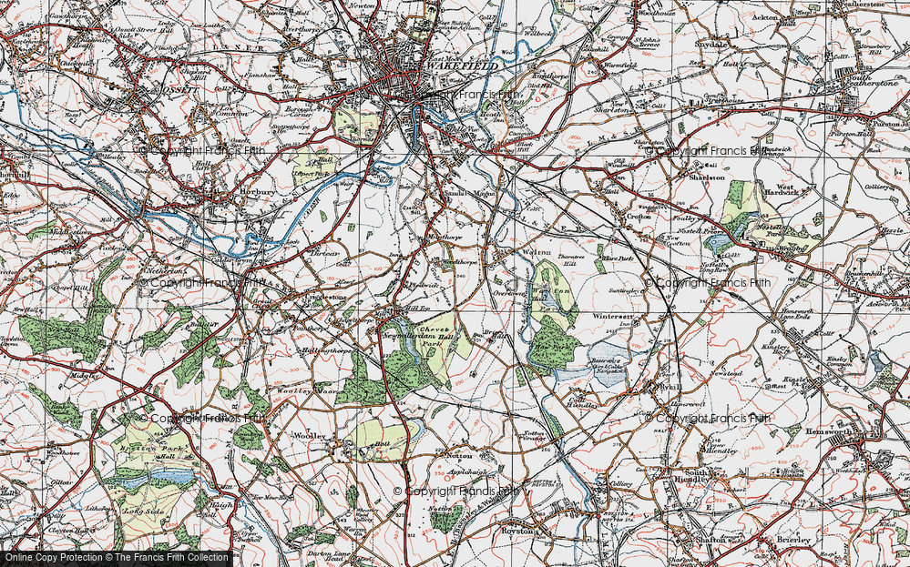 Old Map of Woolgreaves, 1925 in 1925