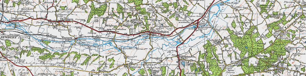 Old map of Woolhampton in 1919