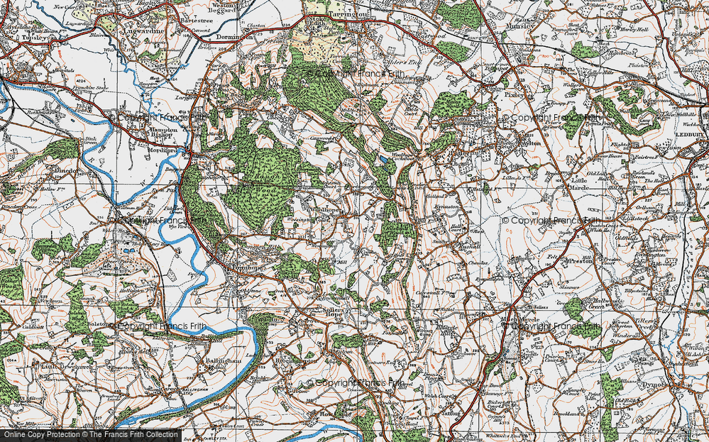 Old Map of Historic Map covering Busland Wood in 1920
