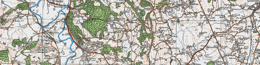 Old map of Busland Wood in 1920