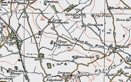 Old map of Woollaston in 1921